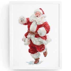Watercolor Santa Claus Portrait Wall Art Print Poster, Unframed – Joyful Holiday